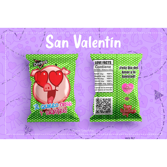 30 Diseños Plantilla Chips Bags San Valentin Archivos Png