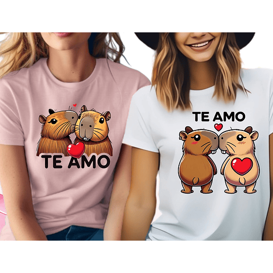 20 Diseños Plantilla Poleras Capibara San Valentin Archivos Png