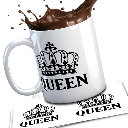 15 Diseños Plantilla Tazas Queen y King Archivo Editable Psd y Png