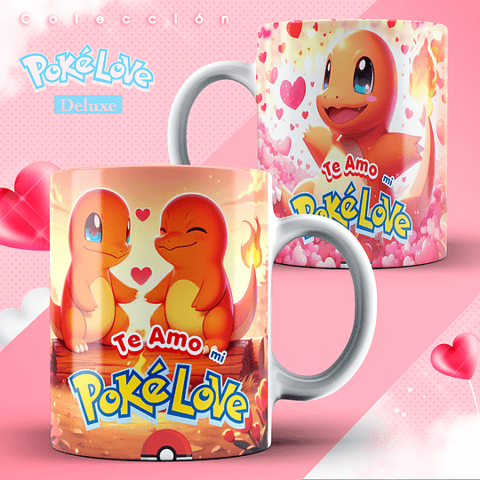 10 Diseños Plantillas Tazas Pokelove Pokemon San Valentin Archivos Editable Psd y Jpg