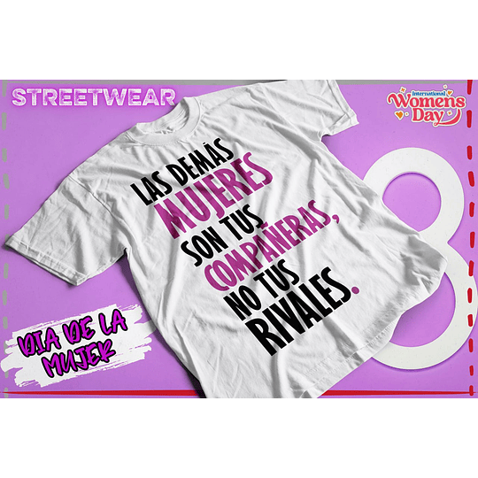 15 Plantillas Diseños Poleras Camiseta Día de La Mujer Archivos en Png