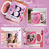 26 Diseños Plantillas Tazas Inicales Rosa Archivos Editables Photoshop y Png