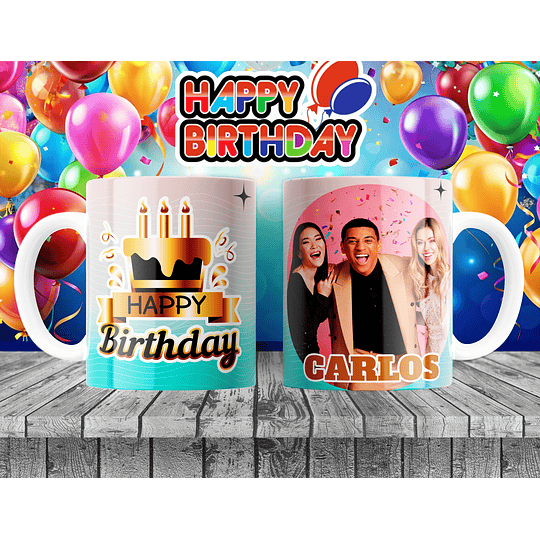 10 Diseños Plantillas Tazas Cumpleaños Archivos Editables PSD para Sublimación