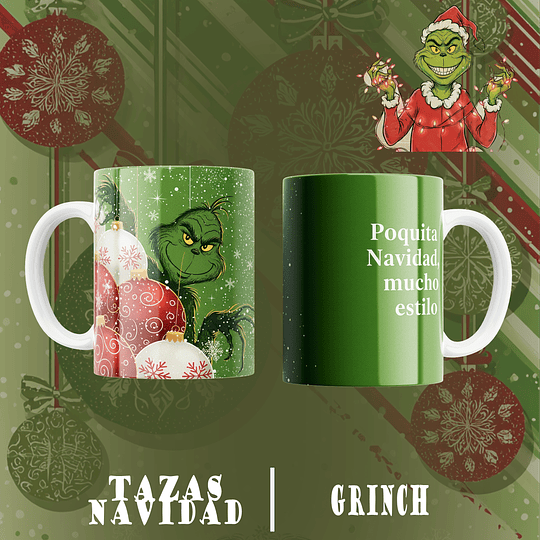 10 Diseños Plantillas Tazas Grinch 3 Archivos Png