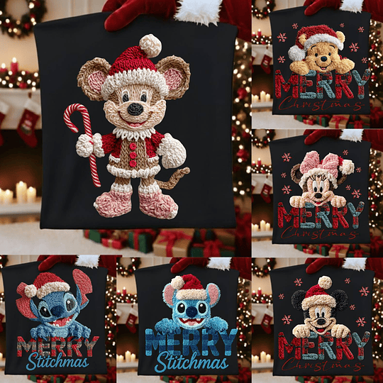 Diseños Plantillas Tazas Camisetas Efecto Bordado Navidad Archivos Png