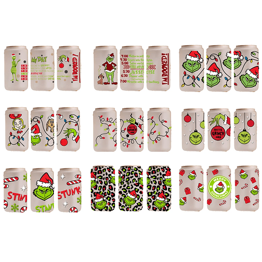 Plantillas 37 Diseños Para Vasos Glass Navidad Archivos Png