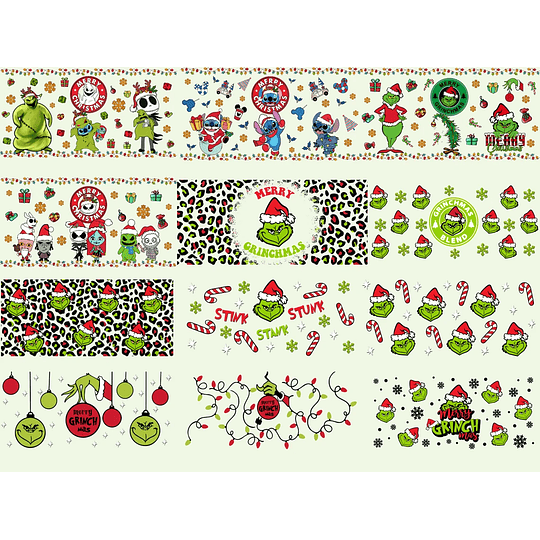 Plantillas 37 Diseños Para Vasos Glass Navidad Archivos Png