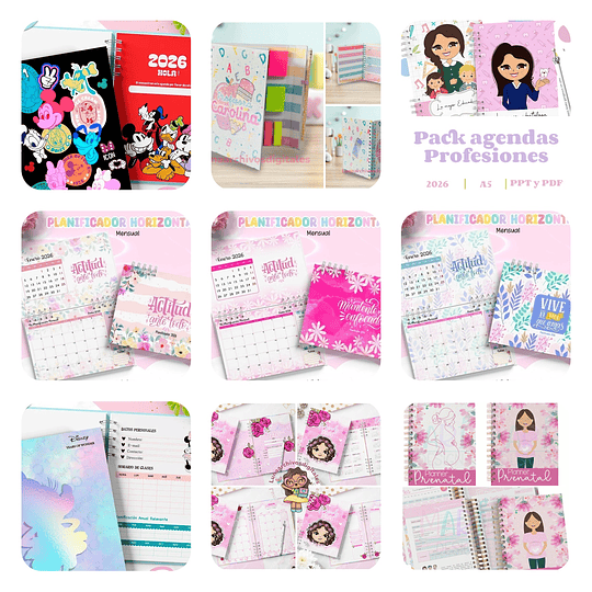 Mega Pack Agendas Planes 2026 Completo + Actualizaciones Archivos Png y Pdf