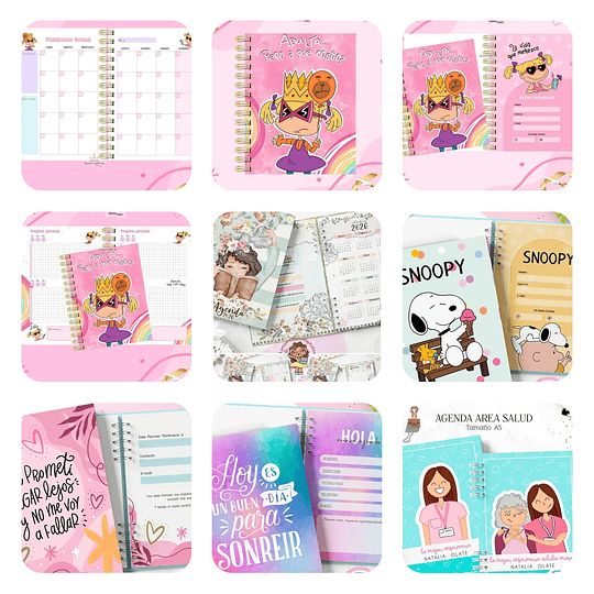 Mega Pack Agendas Planes 2026 Completo + Actualizaciones Archivos Png y Pdf