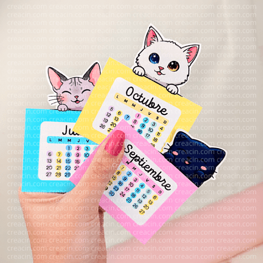 Diseños Plantillas Calendario Gatito 2026 Archivos Pdf