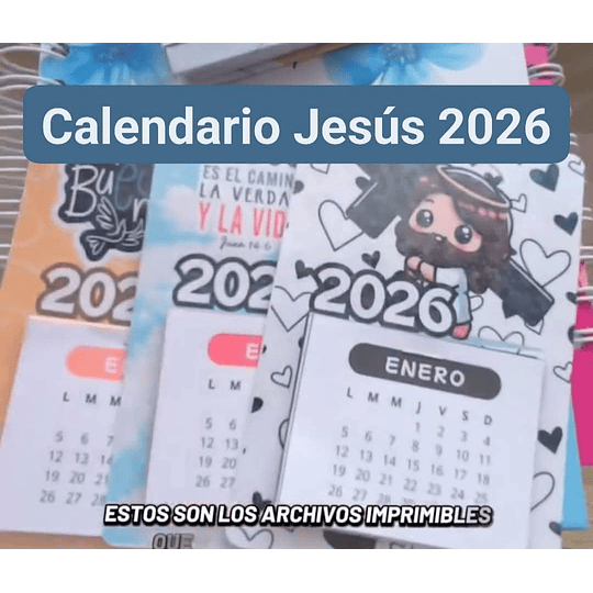 Diseños Plantillas Calendario Jesús 2026 Archivos Png Y Pdf