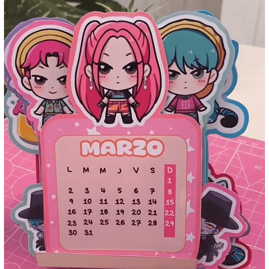 Diseños Plantillas Calendario K-Pop 2026 Archivos Pdf