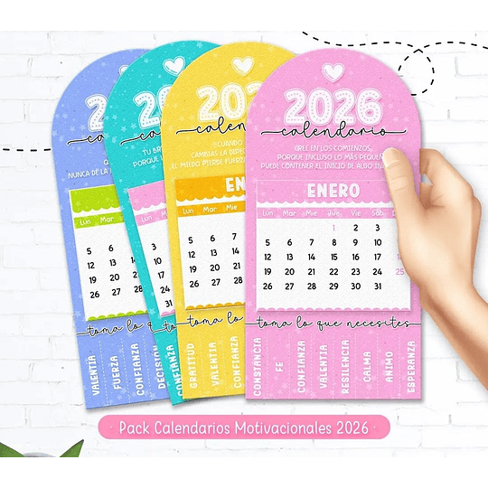 Diseños Plantillas Pack Calendarios Motivacionales 2026 Archivos Png