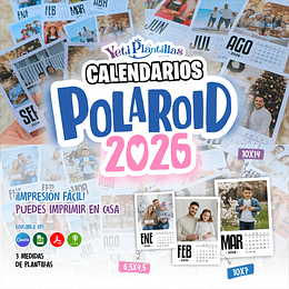Pack Diseños Plantillas Polaroid 3 Medidas 2026 Calendario Archivos PNG PDF y Canva