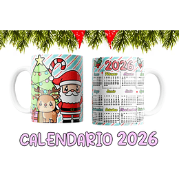 10 Diseños Plantillas Tazas Calendarios Cute navidad 2026 Editables PSD y Archivos PNG