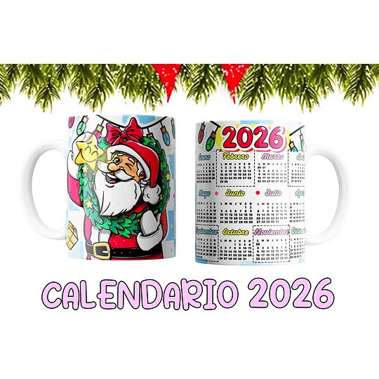 10 Diseños Plantillas Tazas Calendarios Cute navidad 2026 Editables PSD y Archivos PNG