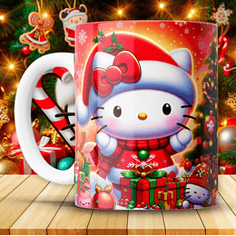 12 Diseños Plantillas Tazas Hello Kitty Navidad Archivos JPG