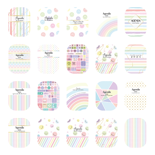 Diseños Plantillas Pack Agendas Portadas 2026 Archivos PDF y  PNG