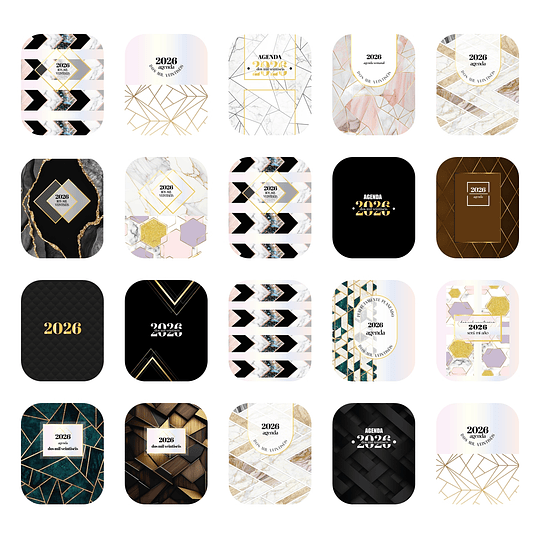 Diseños Plantillas Pack Agendas Portadas 2026 Archivos PDF y  PNG