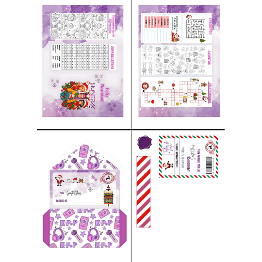 Diseños Plantillas Carta Santa K-pop Morado Archivos PDF