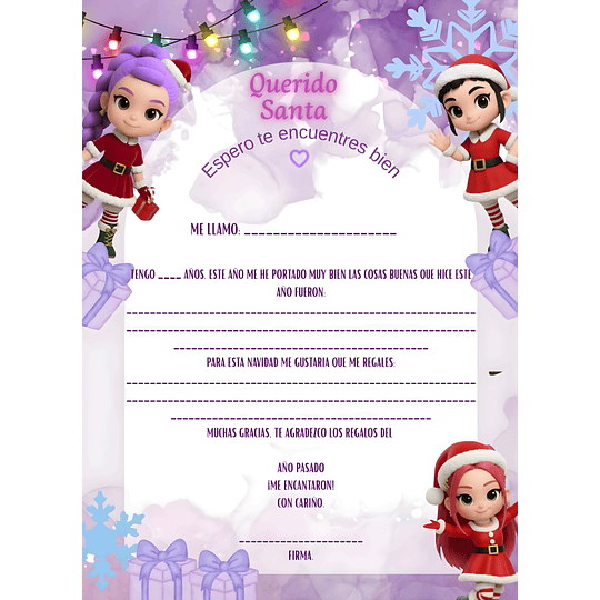 Diseños Plantillas Carta Santa K-pop Morado Archivos PDF