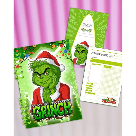 Diseños Plantillas Planner Diario Grinch Navidad Archivos PDF