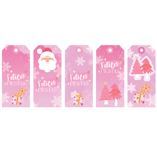 Diseños Plantillas Tag Rosa Navidad Archivos PDF