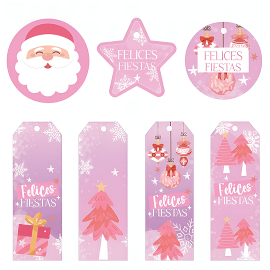 Diseños Plantillas Tag Rosa Navidad Archivos PDF