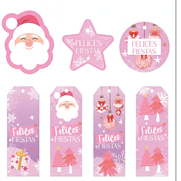 Diseños Plantillas Tag Rosa Navidad Archivos PDF