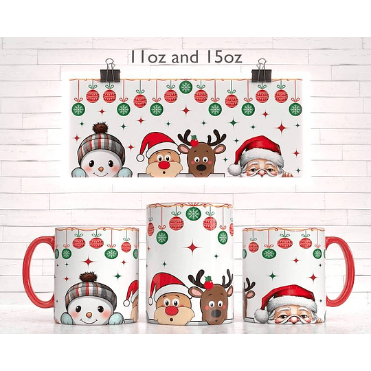 6 Diseños Plantillas Tazas Navidad Archivo PNG