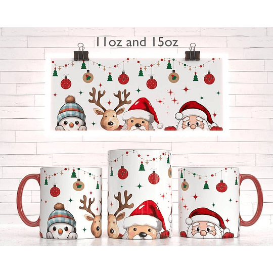 6 Diseños Plantillas Tazas Navidad Archivo PNG