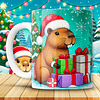 12 Diseños Plantillas Tazas Capibara Navidad Archivos JPG