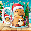 12 Diseños Plantillas Tazas Capibara Navidad Archivos JPG