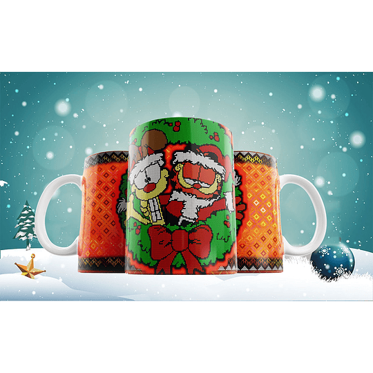 19 Diseños Plantillas Tazas Patron Ugly Navidad Archivos JPG