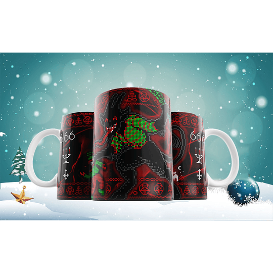 19 Diseños Plantillas Tazas Patron Ugly Navidad Archivos JPG