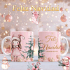 10 Diseños Plantillas Tazas Navidad Rosa Archivos PNG