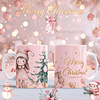 10 Diseños Plantillas Tazas Navidad Rosa Archivos PNG
