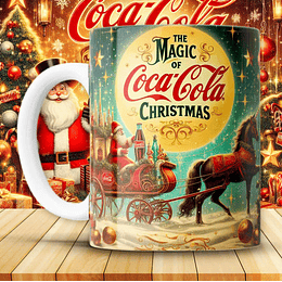 12 Diseños Plantillas Tazas Coca Cola Navidad Archivo JPG