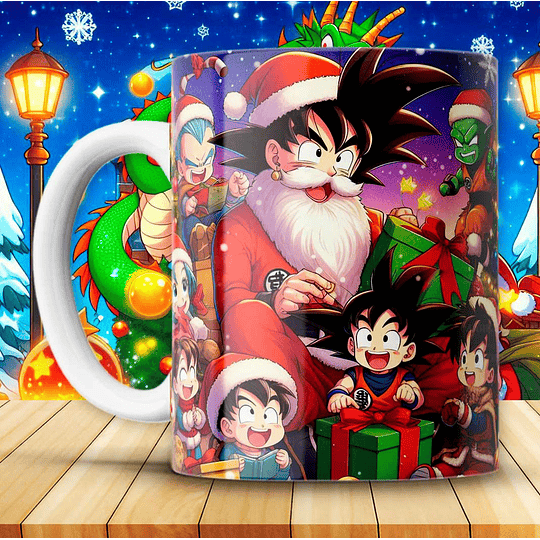 Diseños Plantillas Tazas Dragon Ball Z Navidad Archivos JPG