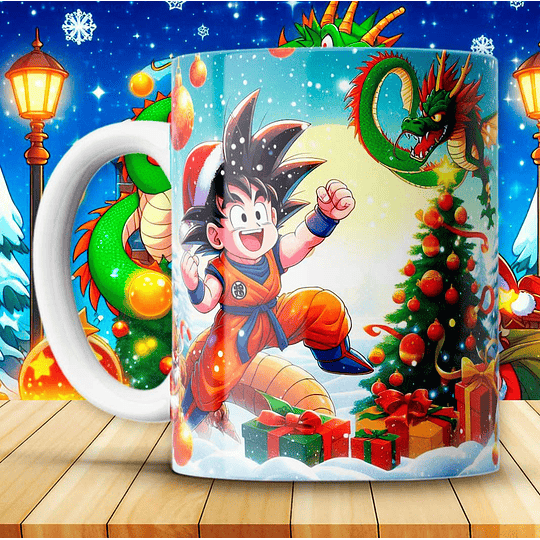 Diseños Plantillas Tazas Dragon Ball Z Navidad Archivos JPG