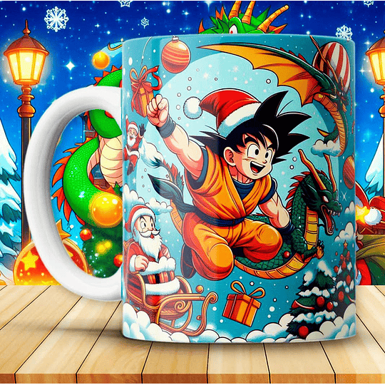 Diseños Plantillas Tazas Dragon Ball Z Navidad Archivos JPG