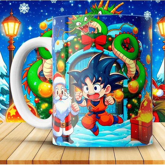 Diseños Plantillas Tazas Dragon Ball Z Navidad Archivos JPG