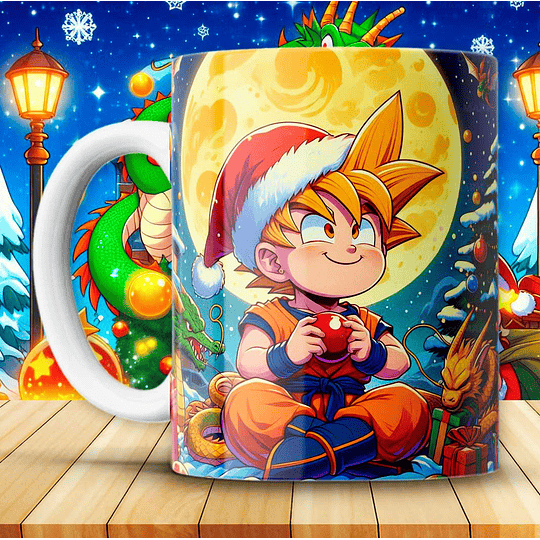 Diseños Plantillas Tazas Dragon Ball Z Navidad Archivos JPG