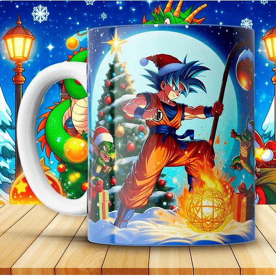 Diseños Plantillas Tazas Dragon Ball Z Navidad Archivos JPG