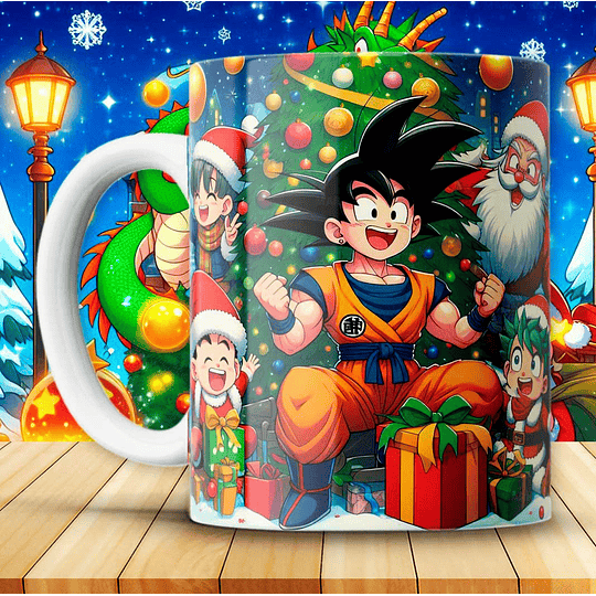 Diseños Plantillas Tazas Dragon Ball Z Navidad Archivos JPG
