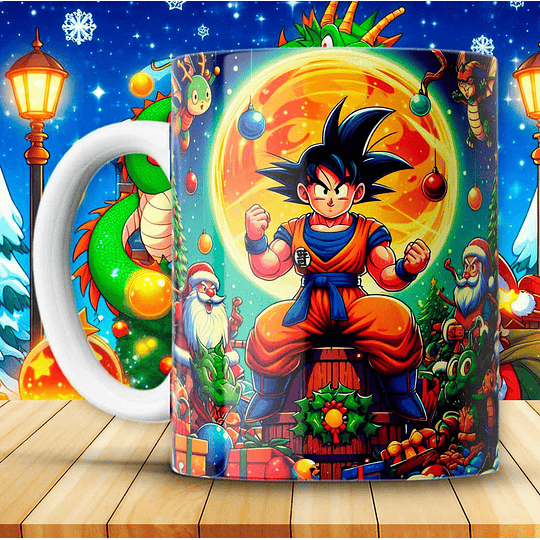 Diseños Plantillas Tazas Dragon Ball Z Navidad Archivos JPG