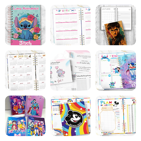 Mega Pack Agendas Planes 2026 Completo + Actualizaciones Archivos Png y Pdf