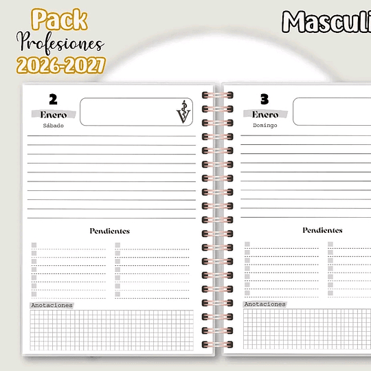 Diseños Plantillas Agendas y Portadas Profisiones 2026 Archivos PDF