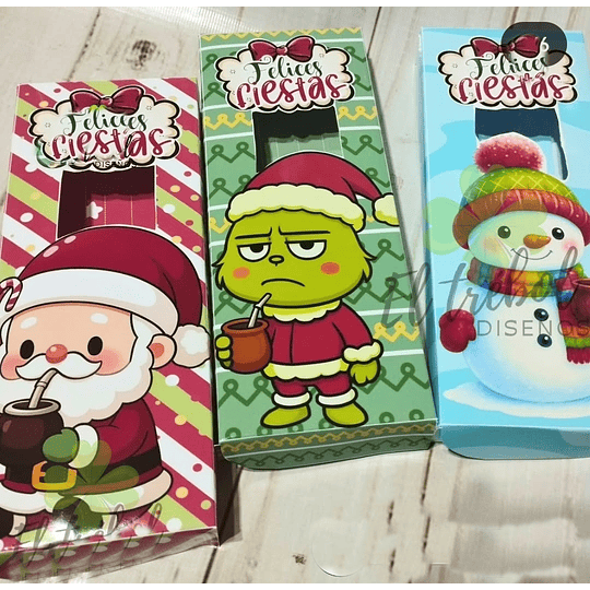 Diseños Plantillas Cajas Porta Bombillas Navidad Archivos PDF