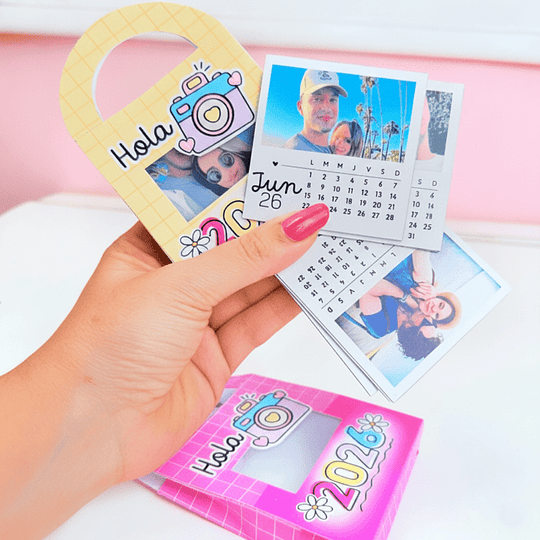 Diseños Plantillas Calendario Polaroid En Canva Con Bolsita 2026 Archivos Power Point y PDF